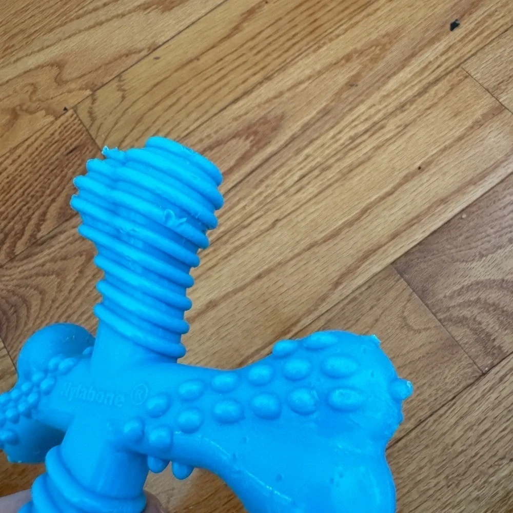 Nylabone Blue Cross Hard Plastic Bone Chew Toy